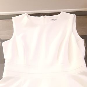 EUC White Calvin Klein Classic Fit n Flare Dress